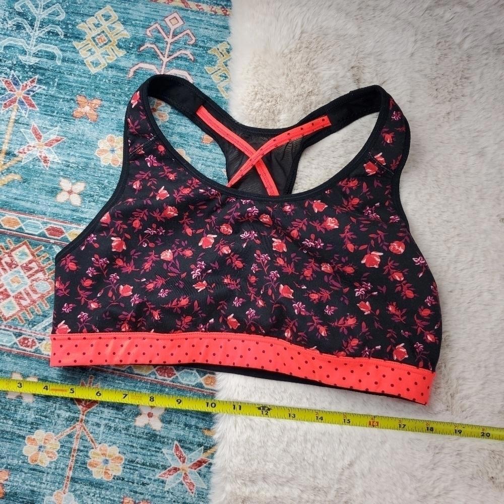 Old Navy Active Black Floral Sports Bra Athletic Large - Picture 6 of 7